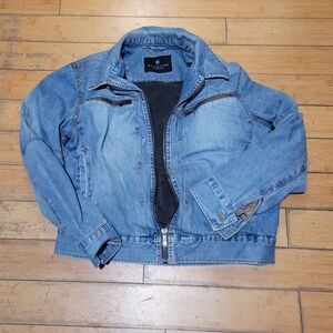 Vintage Reaction Kevin Cole Fleece lined Denim Bomber Jacket Women's XL